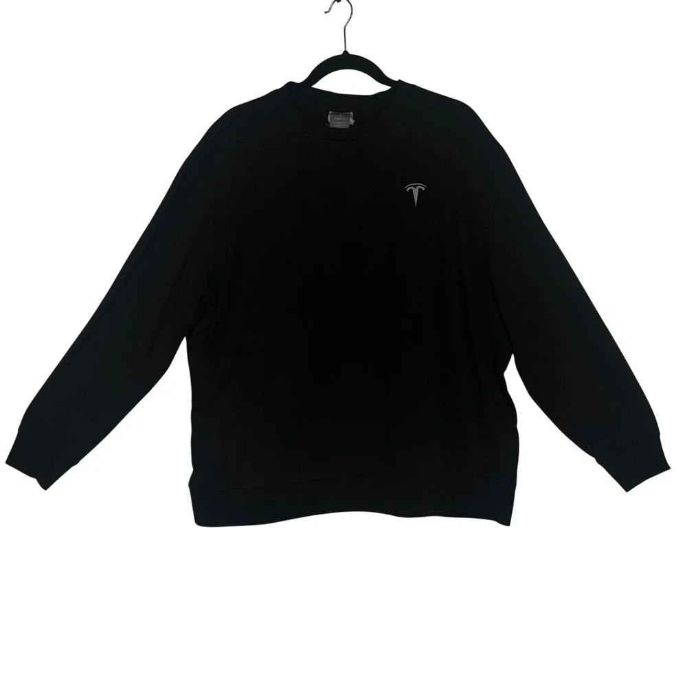 Tesla Motors Crewneck Sweatshirt Black Unisex XL‎ TSL7865BK Logo Pullover